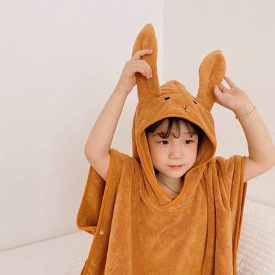 Cartoon Rabbit Hooded Bath Towel - Mubimart