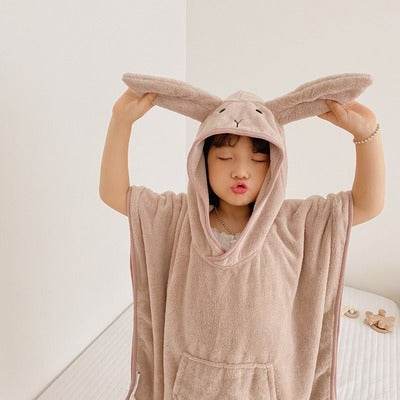 Cartoon Rabbit Hooded Bath Towel - Mubimart