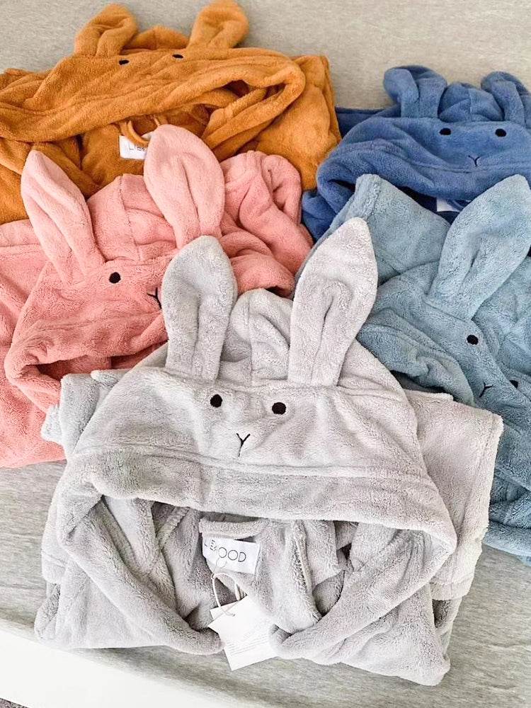 Cartoon Rabbit Hooded Bath Towel - Mubimart