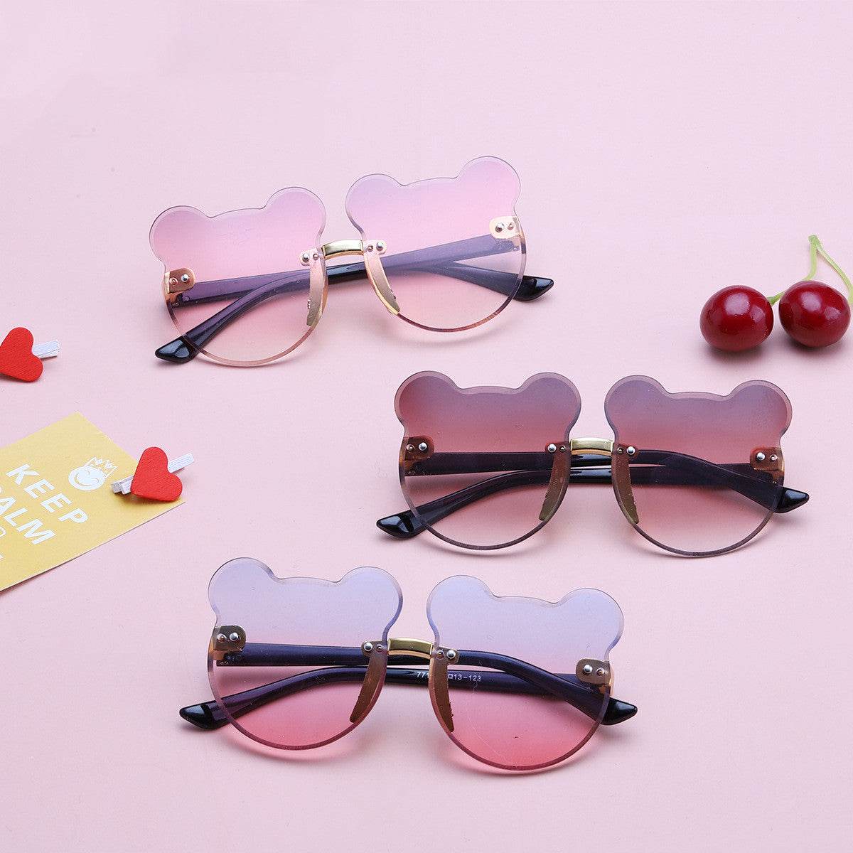 Cat Ear Kids Sunglasses Frameless Shape - Mubimart