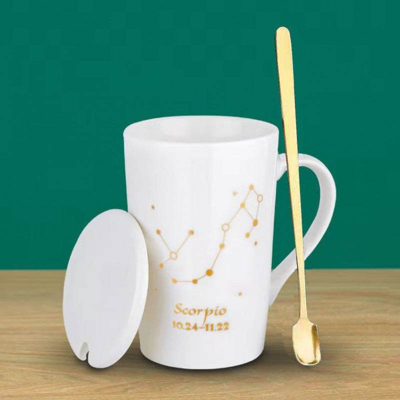 Ceramic Mug Mug Coffee Cup With Lid - Mubimart