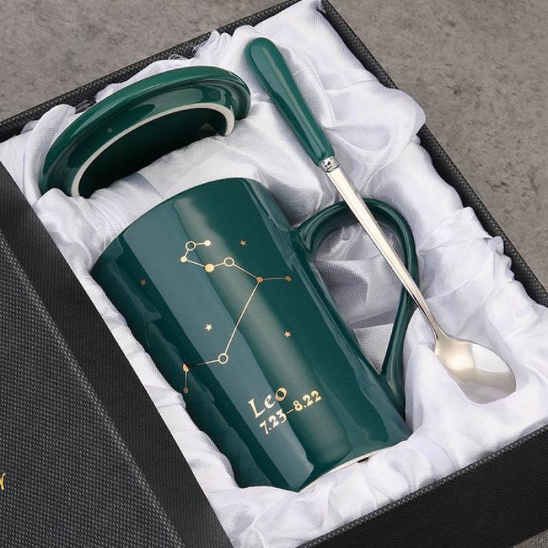 Ceramic Mug Mug Coffee Cup With Lid - Mubimart