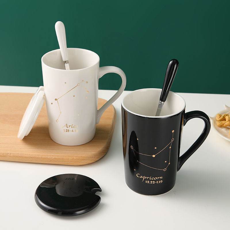 Ceramic Mug Mug Coffee Cup With Lid - Mubimart