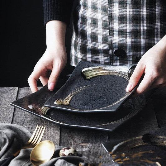 Ceramic Sushi Plate Square Plate Creative Plate Dessert Plate - Mubimart