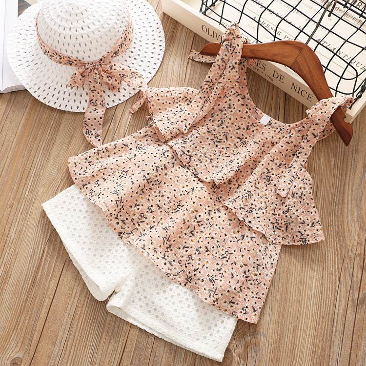Chiffon Sling Two-piece Suit Cool Girl Suit With Hat - Mubimart