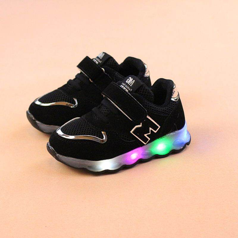Child Led Liht Shoes Baby Boys Sneaker Kids Irl Sport Shoe - Mubimart