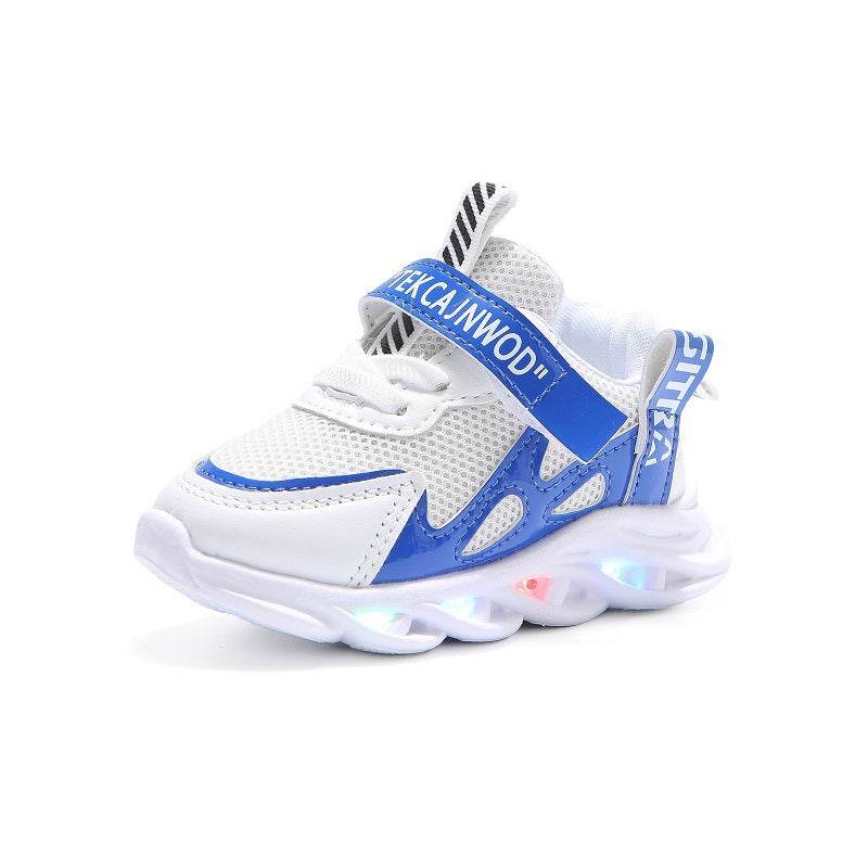 Children's Alphabet Webbing Mesh Breathable Kids Luminous Shoes Casual Sports Shoes - Mubimart