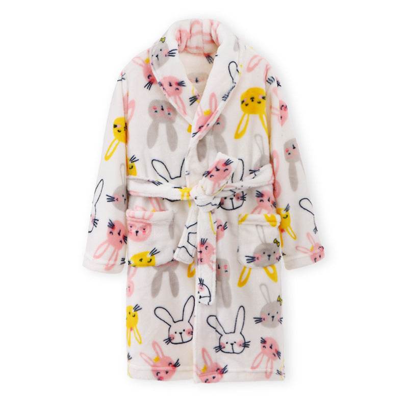 Children's Autumn And Winter Flannel Pajamas Home Clothes Boys And Girls - Mubimart