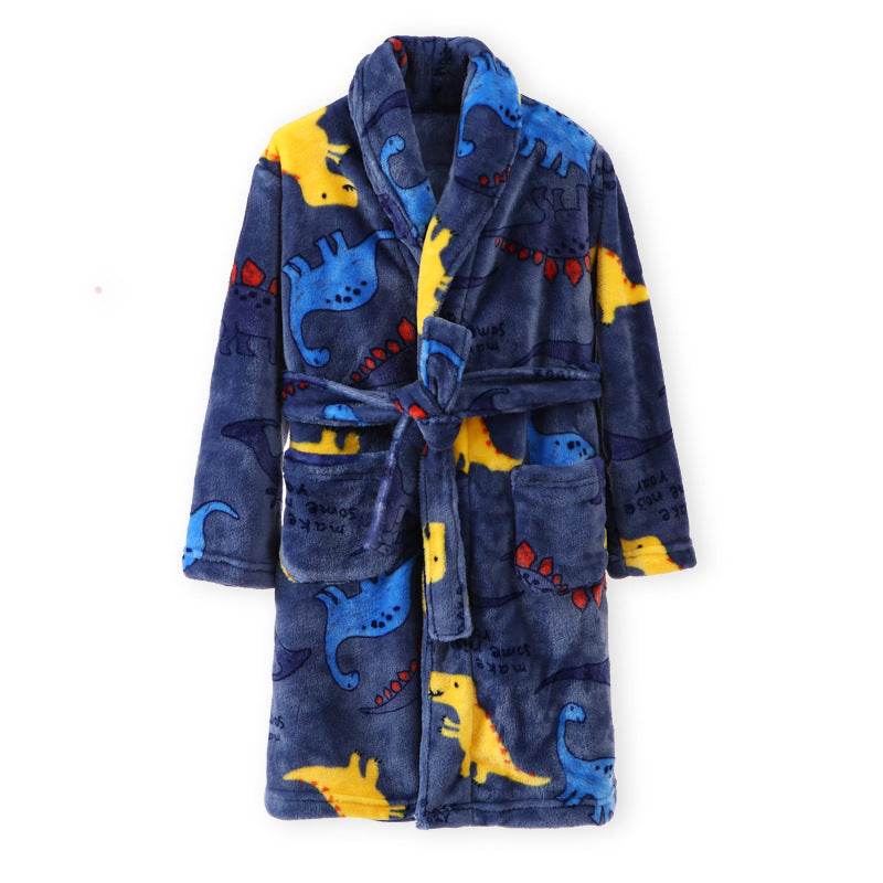 Children's Autumn And Winter Flannel Pajamas Home Clothes Boys And Girls - Mubimart