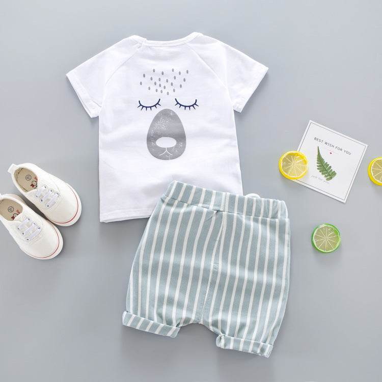 Children's Baby Children's Summer Short-sleeved Outdoor Clothes Two-piece Set - Mubimart