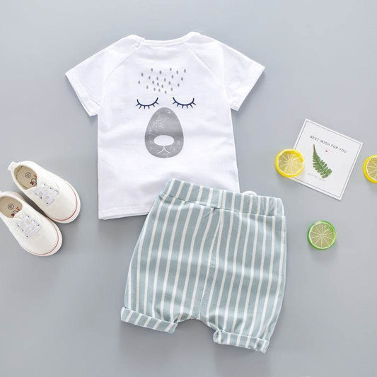 Children's Baby Children's Summer Short-sleeved Outdoor Clothes Two-piece Set - Mubimart