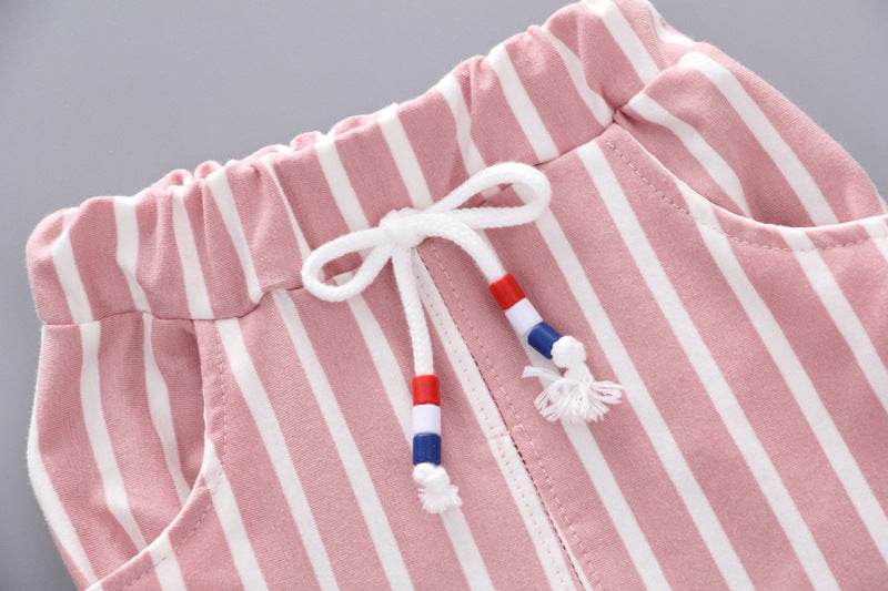 Children's Baby Children's Summer Short-sleeved Outdoor Clothes Two-piece Set - Mubimart