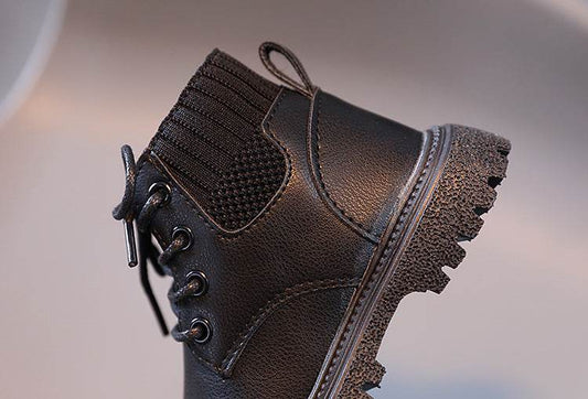 Children's Boots Martin Boys Leather Low-Cotton Cotton Girls Baby - Mubimart