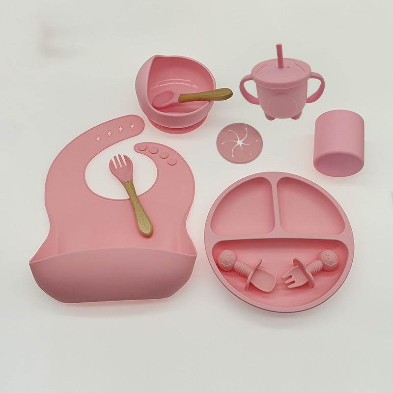 Children's Feeding Silicone Dinner Plate Set - Mubimart