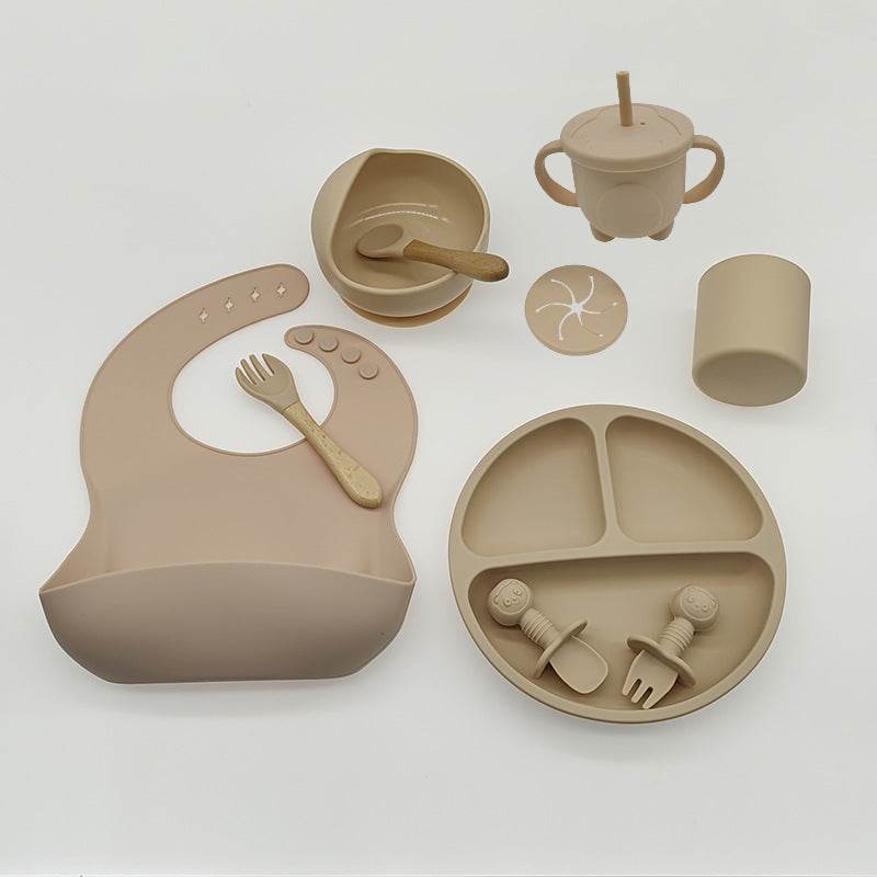 Children's Feeding Silicone Dinner Plate Set - Mubimart