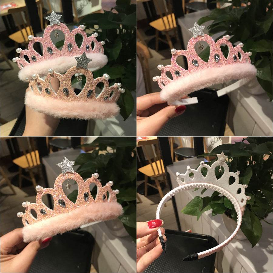 Children's Hair Accessories New Sequined Crystal Crown Girls - Mubimart