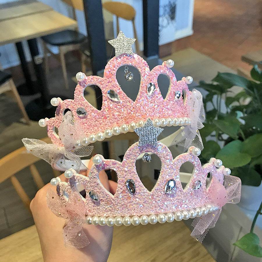 Children's Hair Accessories New Sequined Crystal Crown Girls - Mubimart