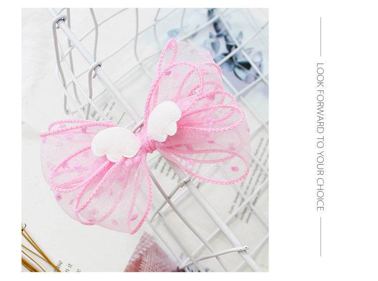 Children s Hairpin girl Little Angel Bow Hairpin - Mubimart