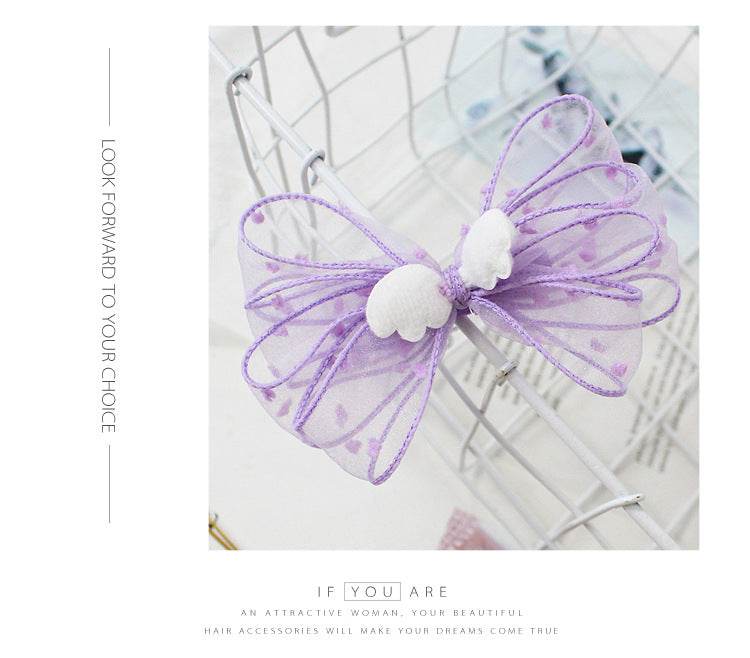 Children s Hairpin girl Little Angel Bow Hairpin - Mubimart