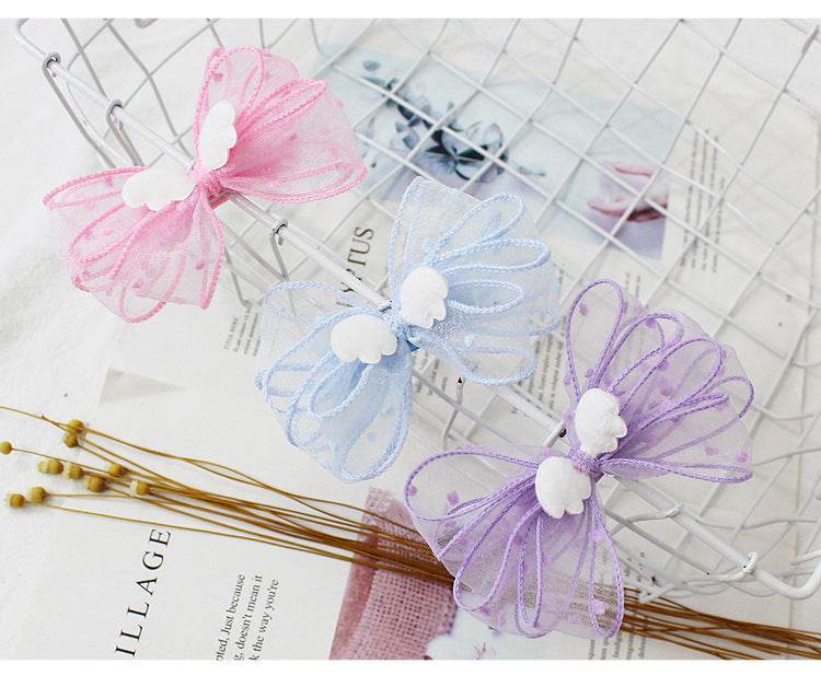 Children s Hairpin girl Little Angel Bow Hairpin - Mubimart