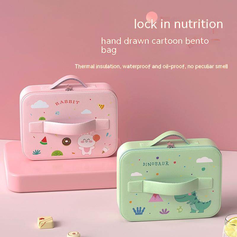 Children's Lunch Box Handbag Multi-layer Thermal Insulation Primary School Student Waterproof Handbag - Mubimart
