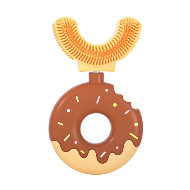 Children's Manual U-shaped Silicone Baby Donut Toothbrush Artifact - Mubimart