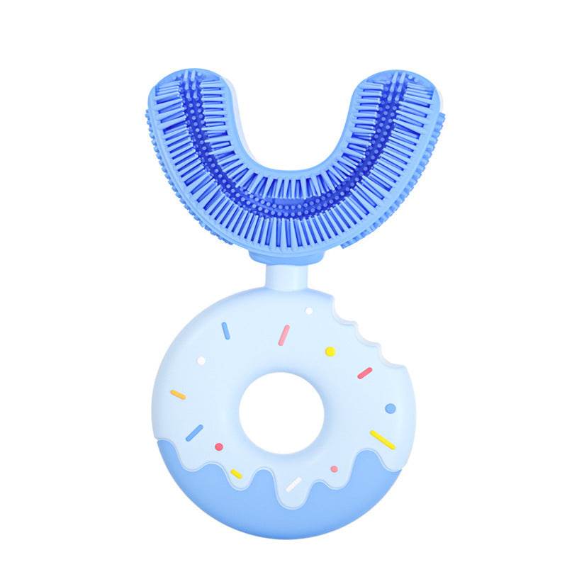 Children's Manual U-shaped Silicone Baby Donut Toothbrush Artifact - Mubimart