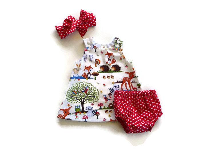 Children's Suit Girl Baby Baby Three-Piece Shorts + Headband + Dress - Mubimart