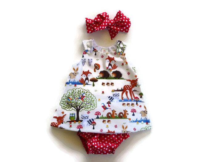 Children's Suit Girl Baby Baby Three-Piece Shorts + Headband + Dress - Mubimart