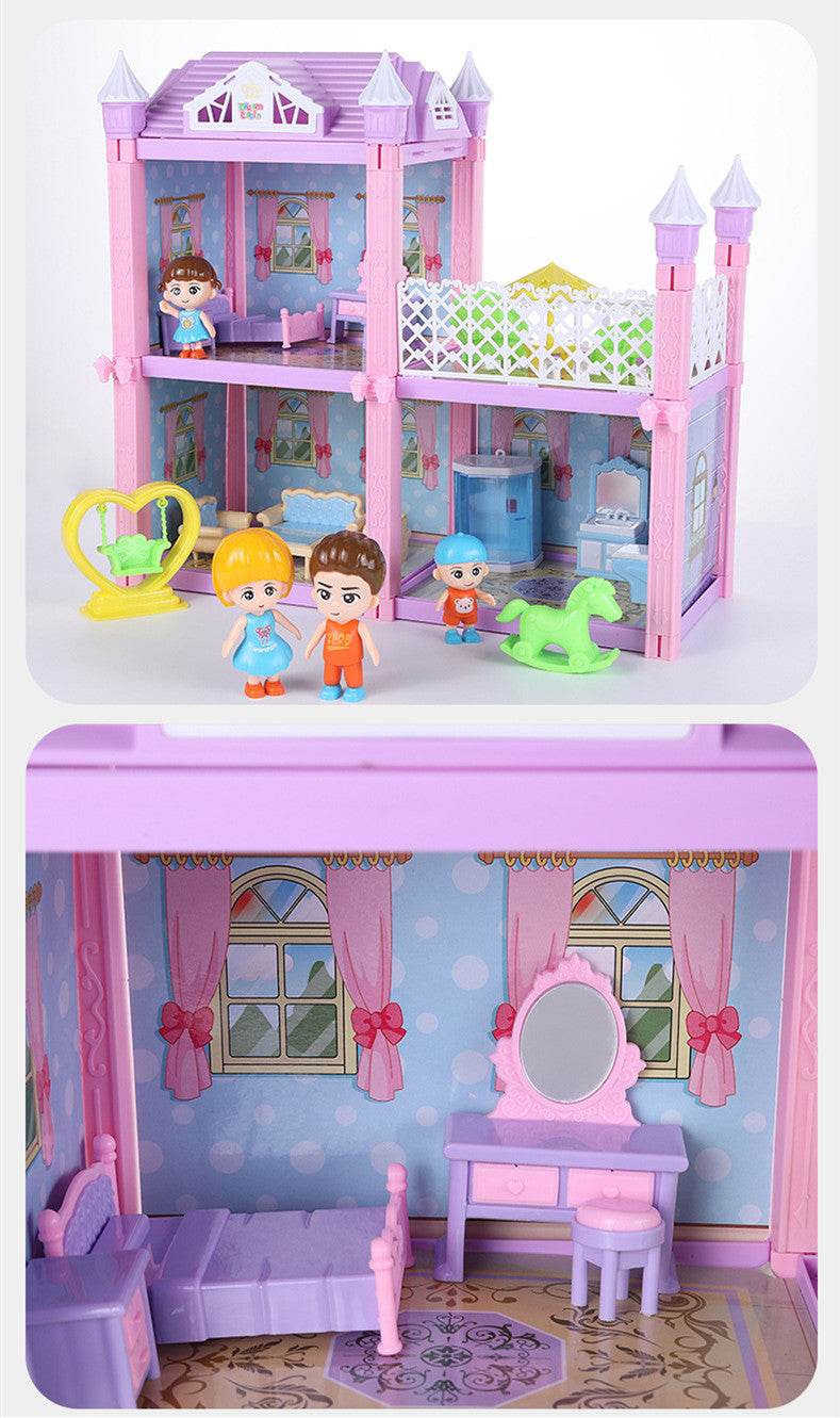 Children's Villa House Building Blocks Assembled House Children's Toys Play House Gorgeous Villa Princess House - Mubimart