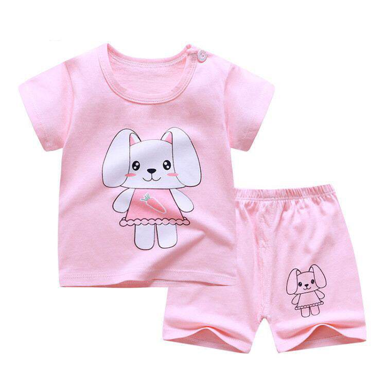 Children's short sleeve suit cotton baby clothes boy shorts - Mubimart