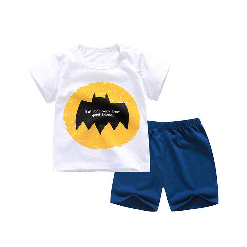 Children's short sleeve suit cotton baby clothes boy shorts - Mubimart