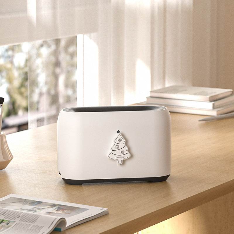 Christmas Flame Humidifier Ultrasonic Remote Control Desktop Humidification - Mubimart
