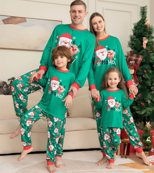 Christmas Pajamas For Family Matching Family Christmas PJs Sets Santa Claus Printed Top Sleepwear - Mubimart