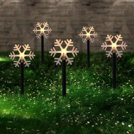 Christmas Snowflake Garden Lights Snowflake Lights Outdoor Waterproof Christmas Decor Ground Lights Lawn Night Light - Mubimart