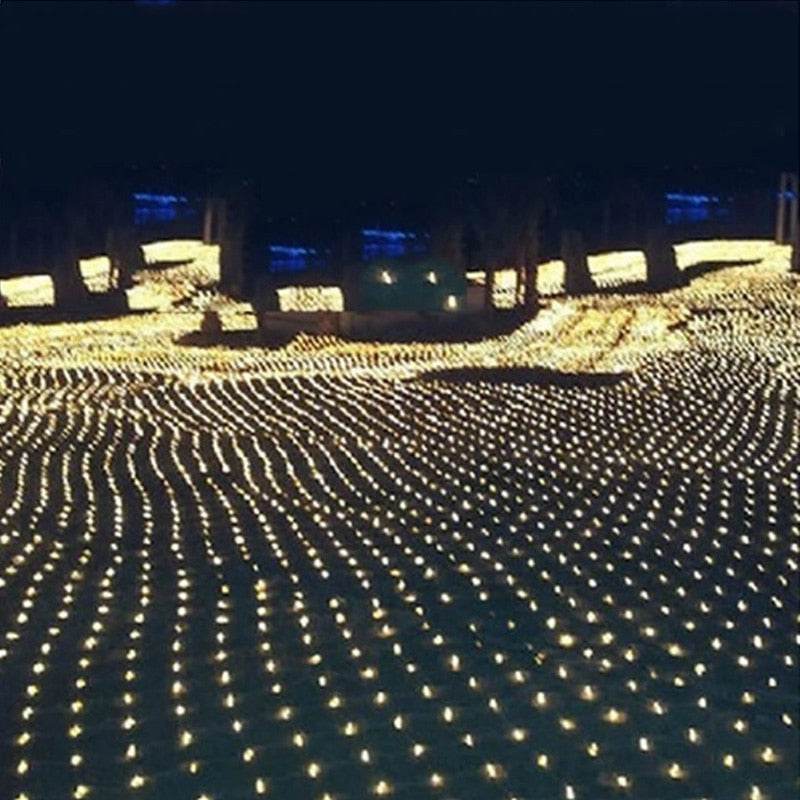 Christmas led lights string lights outdoor waterproof fishnet lights full of stars paved holiday lights wedding ins decorative lights - Mubimart