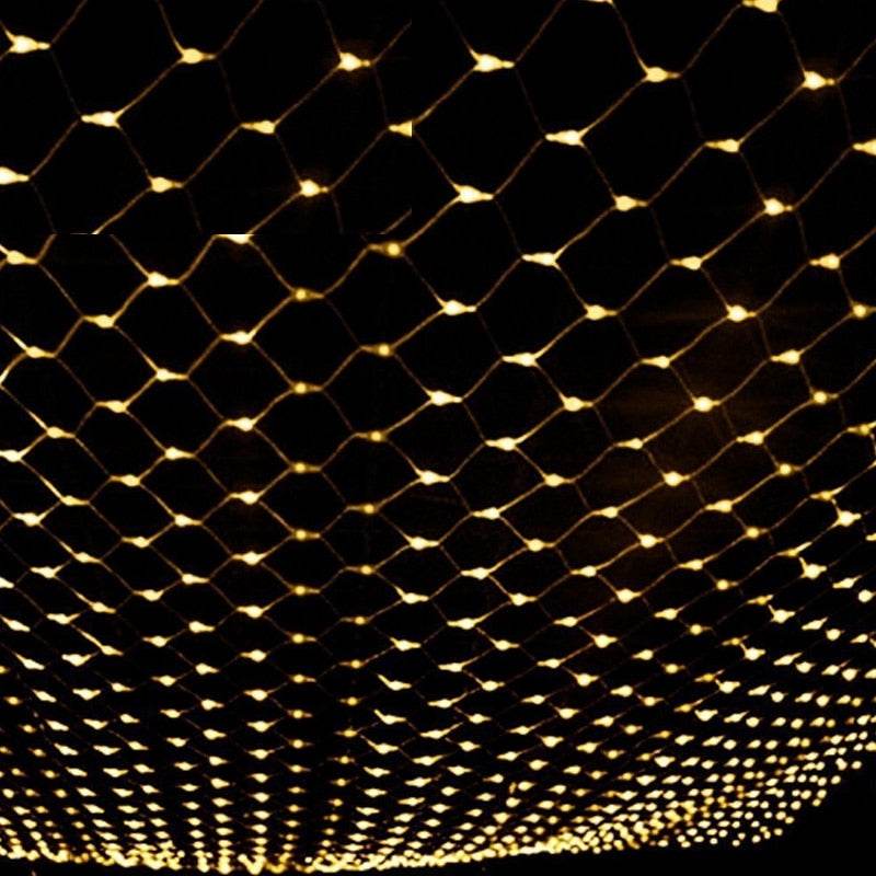 Christmas led lights string lights outdoor waterproof fishnet lights full of stars paved holiday lights wedding ins decorative lights - Mubimart