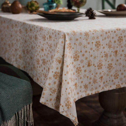 Christmas red gilded tablecloth - Mubimart