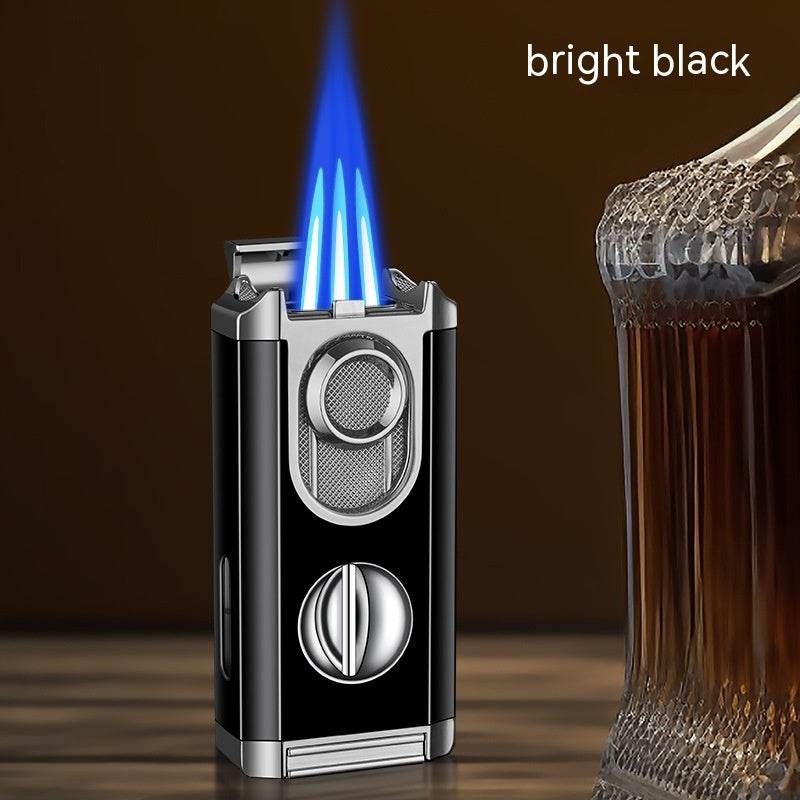 Cigar Lighter With Transom Three Torch Lighter - Mubimart