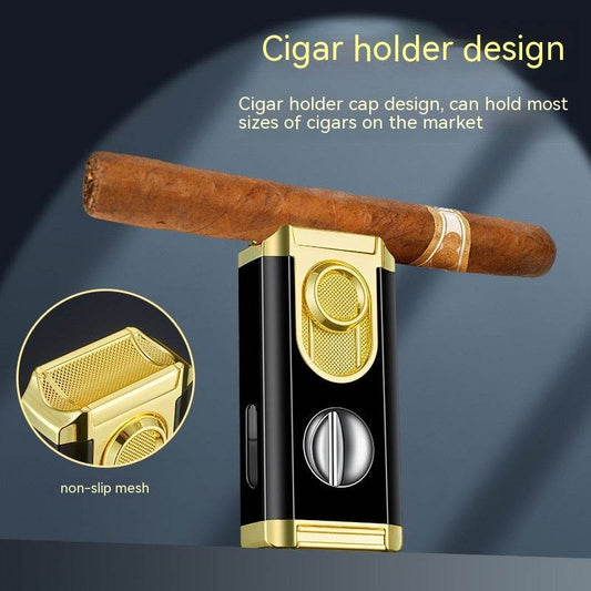 Cigar Lighter With Transom Three Torch Lighter - Mubimart
