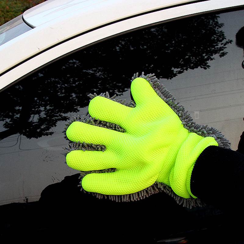 Cleaning Wash Tool Double-sided Plush Car Wiping Gloves - Mubimart