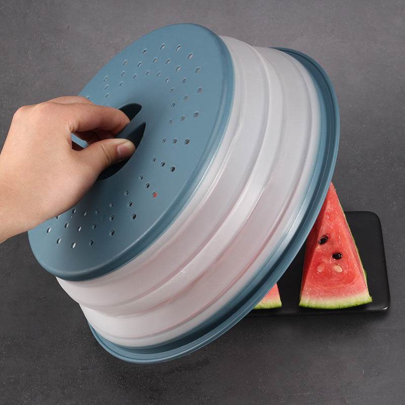 Collapsible Microwave Ovens Cover Food Storage Fresh-keeping Cover Fruit Vegetables Colander Strainer Lid Drain Basket - Mubimart