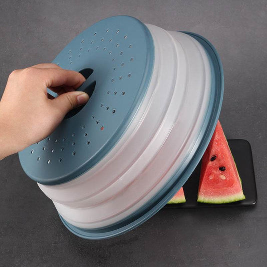 Collapsible Microwave Ovens Cover Food Storage Fresh-keeping Cover Fruit Vegetables Colander Strainer Lid Drain Basket - Mubimart