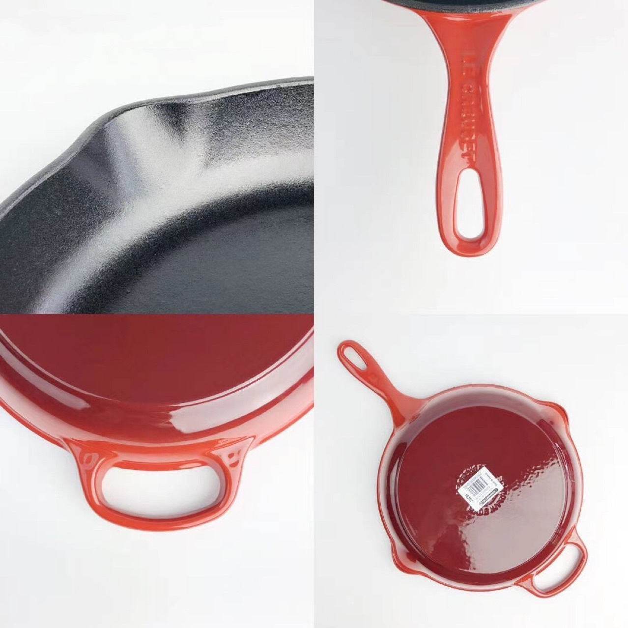 Color Cast Iron Enamel Frying Pan - Mubimart