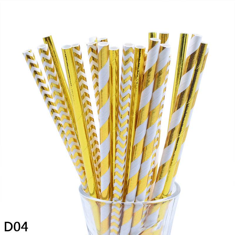 Color paper straws bronzing straws - Mubimart