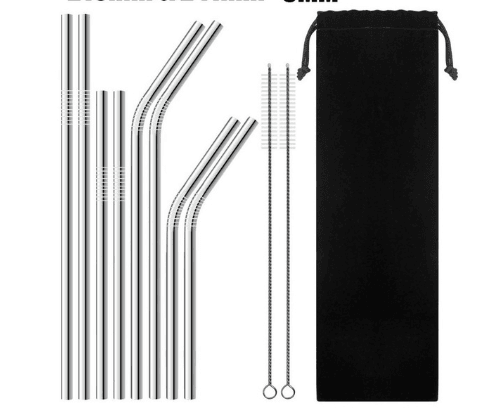 Colourful Reusable Stainless Steel Straws - Mubimart