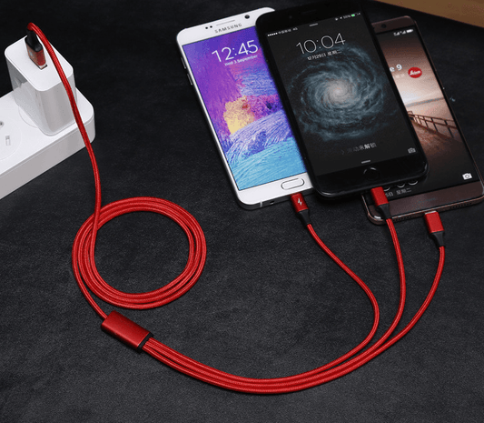 Compatible with Apple, Baseus USB Cable For iPhone X 8 7 6 Charging Charger 3 in 1 Micro USB Cable For Android USB Type c Type-c Mobile Phone Cables - Mubimart
