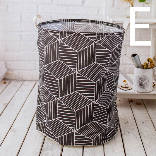 Cotton And Linen Large Dirty Clothes Hamper Toy Storage Bucket - Mubimart