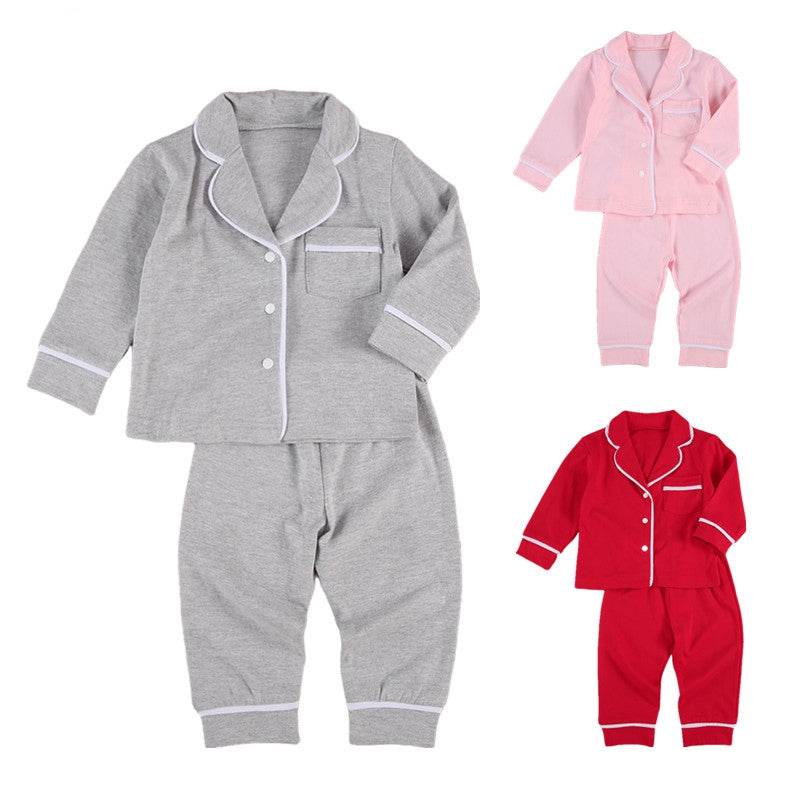 Cotton Two Piece Pajama Sets Toddler Kids Baby Girl Boy - Mubimart