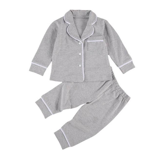 Cotton Two Piece Pajama Sets Toddler Kids Baby Girl Boy - Mubimart